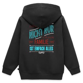 familienausflug familienwerte bday schildmaid - Kinder Premium Organic Zip Hoodie - Schwarz - Hinten - AI Model Kid Male (0cm)