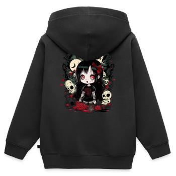 Anime Horror Chibi: Kawaii Gothic Halloween - Kids Premium Organic Zip-up Hoodie - black - Back - AI Model Kid Male (0cm)