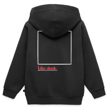 vibe chec - Kids Premium Organic Zip-up Hoodie - black - Back - AI Model Kid Male (0cm)