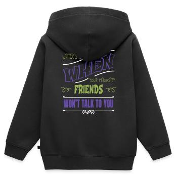 cool authors literary awesome blog books fun - Kinder Premium Organic Zip Hoodie - Schwarz - Hinten - AI Model Kid Male (0cm)