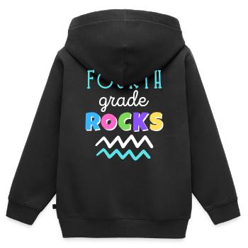 fourth grade Rocks - Kinder Premium Organic Zip Hoodie - Schwarz - Hinten - AI Model Kid Male (0cm)