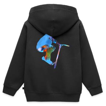 Stuntscooter,Trickscooter,tricks,stunt,e-scooter, - Kinder Premium Organic Zip Hoodie - Schwarz - Hinten - AI Model Kid Male (0cm)