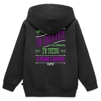 celestial spaceship astrophysics statement gift - Kinder Premium Organic Zip Hoodie - Schwarz - Hinten - AI Model Kid Male (0cm)
