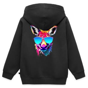 Animal cool - Kinder Premium Organic Zip Hoodie - Schwarz - Hinten - AI Model Kid Male (0cm)