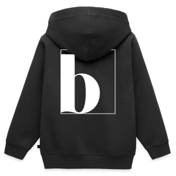 Buchstaben-Alphabet b - Kinder Premium Organic Zip Hoodie - Schwarz - Hinten - AI Model Kid Male (0cm)