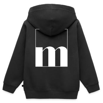Buchstaben-Alphabet m - Kinder Premium Organic Zip Hoodie - Schwarz - Hinten - AI Model Kid Male (0cm)