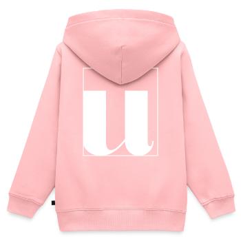 Letter alphabet u - Kids Premium Organic Zip-up Hoodie - rose - Back - AI Model Kid Female (0cm)