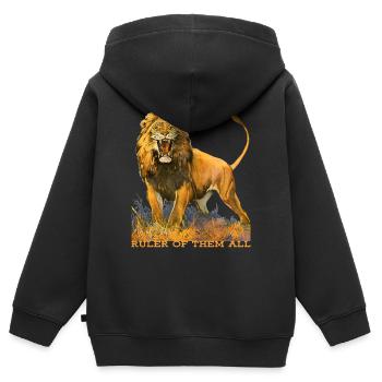 Wildtiere - Kinder Premium Organic Zip Hoodie - Schwarz - Hinten - AI Model Kid Male (0cm)