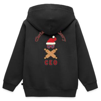 PDG de la boulangerie de Noël - Sweat Premium à capuche zippé enfant bio - noir - Dos - AI Model Kid Male (0cm)