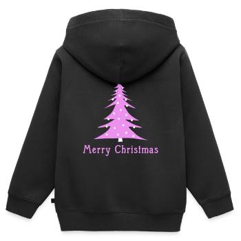 Merry Christmas - Kinder Premium Organic Zip Hoodie - Schwarz - Hinten - AI Model Kid Male (0cm)