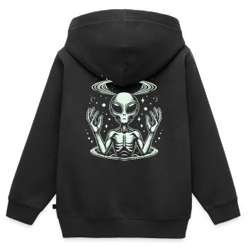 Alien - Sweat Premium à capuche zippé enfant bio - noir - Dos - AI Model Kid Male (0cm)