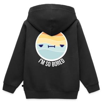 I'm So Bored Ich bin so gelangweilt Langeweile - Kinder Premium Organic Zip Hoodie - Schwarz - Hinten - AI Model Kid Male (0cm)