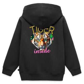 The tiger inside me. - Kids Premium Organic Zip-up Hoodie - black - Back - AI Model Kid Male (0cm)
