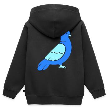 taube - Kinder Premium Organic Zip Hoodie - Schwarz - Hinten - AI Model Kid Male (0cm)