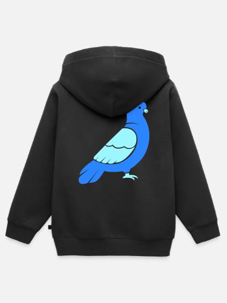 taube - Kinder Premium Organic Zip Hoodie - Schwarz