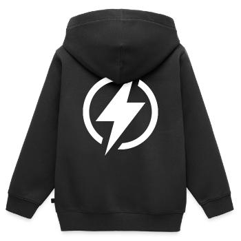 Eclair - Sweat Premium à capuche zippé enfant bio - noir - Dos - AI Model Kid Male (0cm)