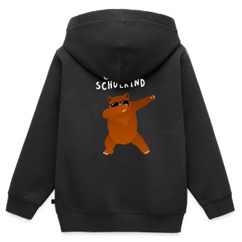 Endlich Schulkind Dab Bär Einschulung - Kinder Premium Organic Zip Hoodie - Schwarz - Hinten - AI Model Kid Male (0cm)
