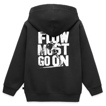 L’amour du hockey – Le flux continue - Sweat Premium à capuche zippé enfant bio - noir - Dos - AI Model Kid Male (0cm)