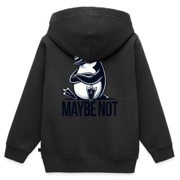 pingouin cool avec des lunettes de soleil apathique - Sweat Premium à capuche zippé enfant bio - noir - Dos - AI Model Kid Male (0cm)