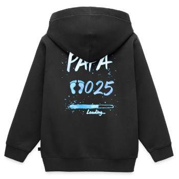 Dad 2025 Loading for Expectant Dads Gift - Kids Premium Organic Zip-up Hoodie - black - Back - AI Model Kid Male (0cm)