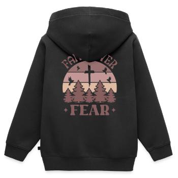 Faith over fear - Kinder Premium Organic Zip Hoodie - Schwarz - Hinten - AI Model Kid Male (0cm)