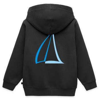 Segel Zweifarbig - Kinder Premium Organic Zip Hoodie - Schwarz - Hinten - AI Model Kid Male (0cm)