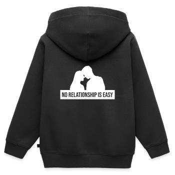 Keine Beziehung ist einfach - Kinder Premium Organic Zip Hoodie - Schwarz - Hinten - AI Model Kid Male (0cm)