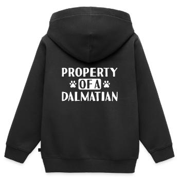 Propriété d’un dalmatien - Sweat Premium à capuche zippé enfant bio - noir - Dos - AI Model Kid Male (0cm)