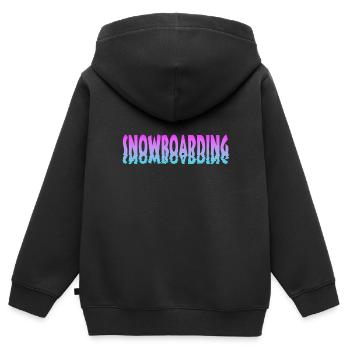 snowboarding - Kinder Premium Organic Zip Hoodie - Schwarz - Hinten - AI Model Kid Male (0cm)