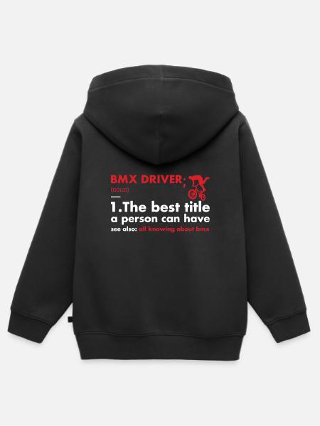 Sport Driver Definition BMX - Kinder Premium Organic Zip Hoodie - Schwarz
