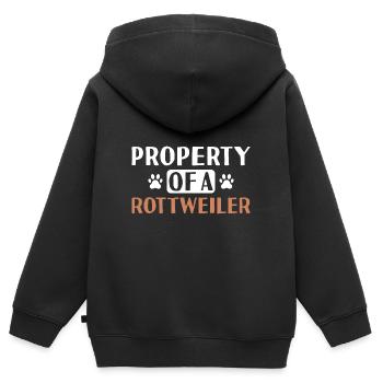 Property Of A Rottweiler - Kids Premium Organic Zip-up Hoodie - black - Back - AI Model Kid Male (0cm)