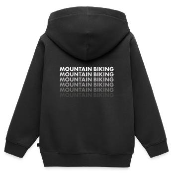 Biker Mountain Biking - Kinder Premium Organic Zip Hoodie - Schwarz - Hinten - AI Model Kid Male (0cm)