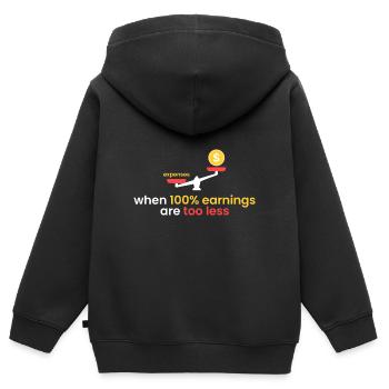 100% yield is too little - Kids Premium Organic Zip-up Hoodie - black - Back - AI Model Kid Male (0cm)