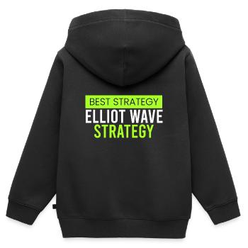 Stratégie Elliot Wave - Sweat Premium à capuche zippé enfant bio - noir - Dos - AI Model Kid Male (0cm)