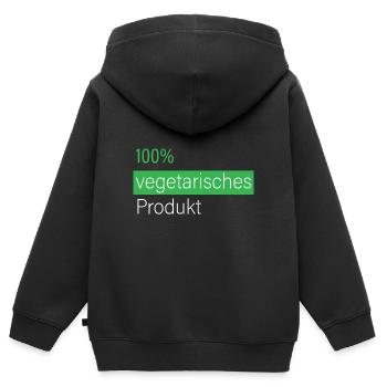 100% vegetarisches Produkt - Kinder Premium Organic Zip Hoodie - Schwarz - Hinten - AI Model Kid Male (0cm)