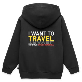 Südamerika-Reise - Kinder Premium Organic Zip Hoodie - Schwarz - Hinten - AI Model Kid Male (0cm)