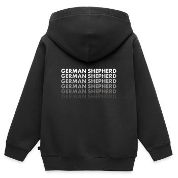 German Shepherd - Kids Premium Organic Zip-up Hoodie - black - Back - AI Model Kid Male (0cm)