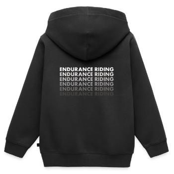Conduite d’endurance du cycliste - Sweat Premium à capuche zippé enfant bio - noir - Dos - AI Model Kid Male (0cm)