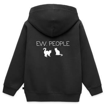 EW PEOPLE Hemd - Kinder Premium Organic Zip Hoodie - Schwarz - Hinten - AI Model Kid Male (0cm)
