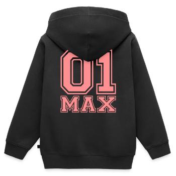Max - Name - Kinder Premium Organic Zip Hoodie - Schwarz - Hinten - AI Model Kid Male (0cm)