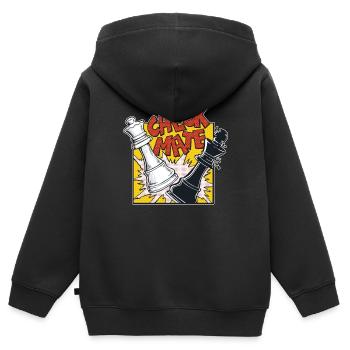 CHECKMATE (Schachmatt) - Kinder Premium Organic Zip Hoodie - Schwarz - Hinten - AI Model Kid Male (0cm)
