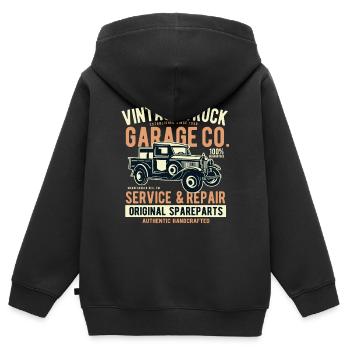 OLD PICK-UP TRUCK- Vintage Pick Up Truck LKW Shirt - Kinder Premium Organic Zip Hoodie - Schwarz - Hinten - AI Model Kid Male (0cm)