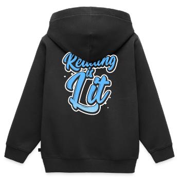 Cadeau pour rat de bibliothèque ou rat de bibliothèque - Sweat Premium à capuche zippé enfant bio - noir - Dos - AI Model Kid Male (0cm)
