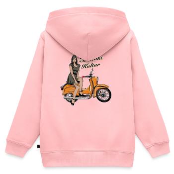 Simson Schwalbe KR51 Vintage Retro Verkehrsorange - Kinder Premium Organic Zip Hoodie - Rosa - Hinten - AI Model Kid Female (0cm)