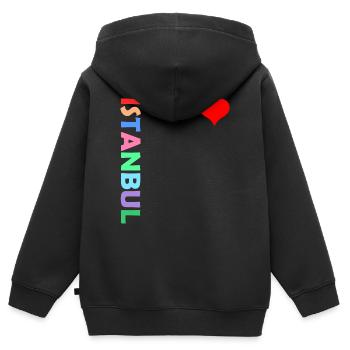 Istanbul - Kinder Premium Organic Zip Hoodie - Schwarz - Hinten - AI Model Kid Male (0cm)