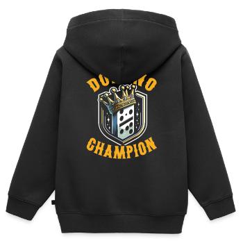 Domino-spieler-brettspiel Ich Liebe Domino-spiel - Kinder Premium Organic Zip Hoodie - Schwarz - Hinten - AI Model Kid Male (0cm)