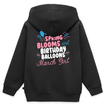 Joyeux anniversaire, célébrant, fête de bday, - Sweat Premium à capuche zippé enfant bio - noir - Dos - AI Model Kid Male (0cm)