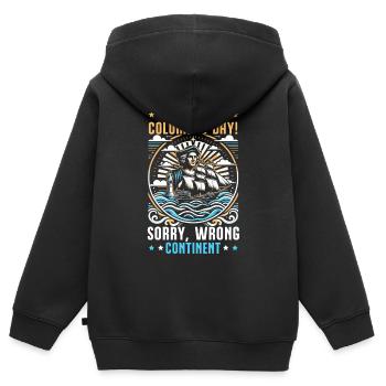 Columbus Day Amerika 1492 Usa Entdeckung - Kinder Premium Organic Zip Hoodie - Schwarz - Hinten - AI Model Kid Male (0cm)