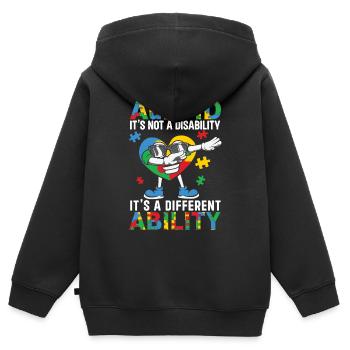Audhd-behinderung er Autismus Adhs - Kinder Premium Organic Zip Hoodie - Schwarz - Hinten - AI Model Kid Male (0cm)