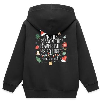 Jollier - Sweat Premium à capuche zippé enfant bio - noir - Dos - AI Model Kid Male (0cm)